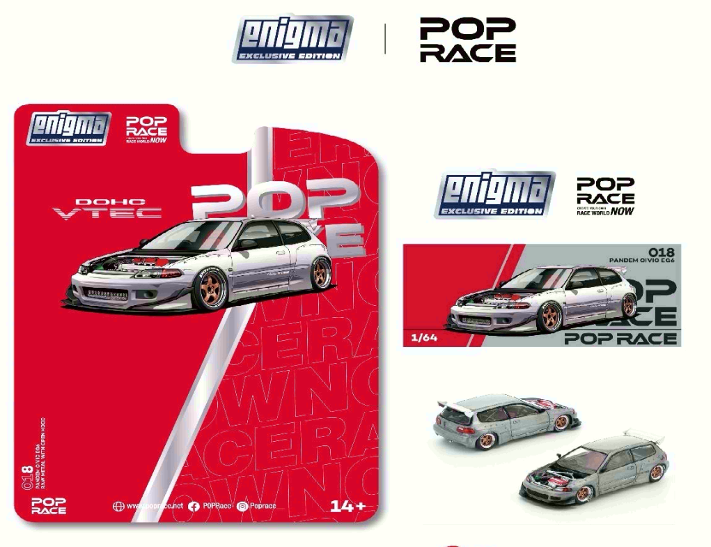 1:64 Pandem Civic EG6 V1.5 – Raw Metal – PR64-PRE018 – ETA 2025**